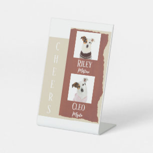 Dog Signature Cocktail Drink Red Wedding  Pedestal Sign