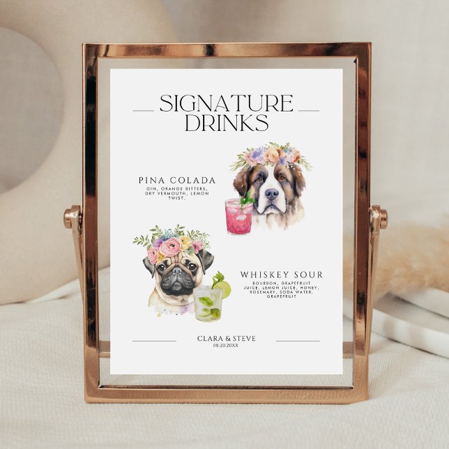 Dog signature drink Pet menu wedding Sign (Creator Uploaded)