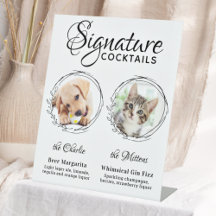 Dog Signature Drinks Custom 2 Photo Pet Wedding