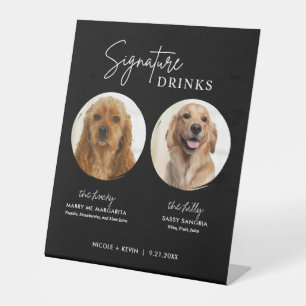 Dog Signature Drinks Sign Black Wedding Bar Sign