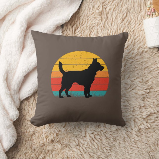 Dog Silhouette at Sunset Cushion (Blanket)