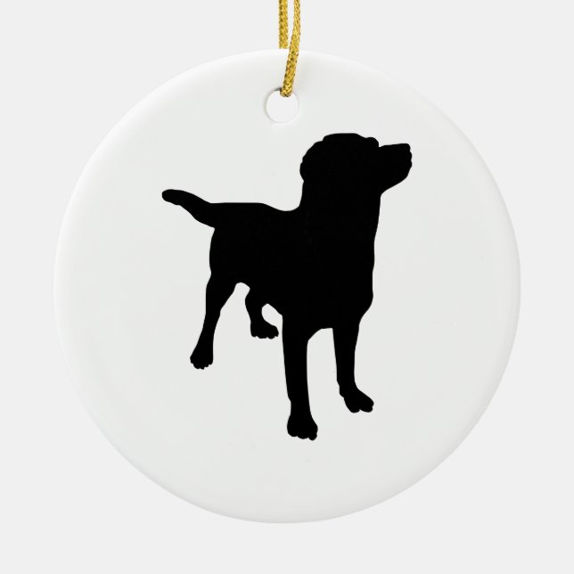 Dog Silhouette Ceramic Tree Decoration (Front)