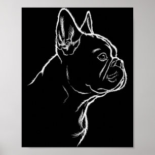 Dog silhouette french bulldog lover frenchie fans poster