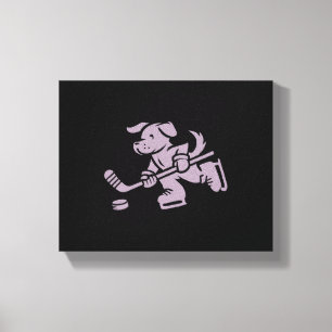 Dog Silhouette Golden Retriever Labrador Hockey Canvas Print
