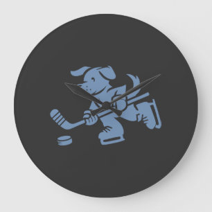 Dog Silhouette Golden Retriever Labrador Hockey Large Clock