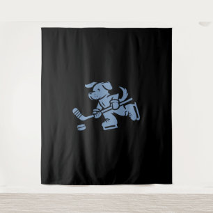 Dog Silhouette Golden Retriever Labrador Hockey Tapestry