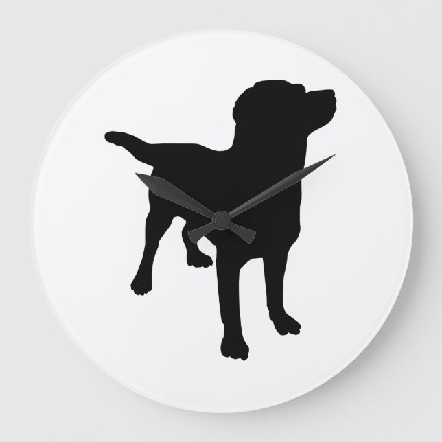 Dog Silhouette Large Clock (Front)