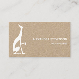 Dog Silhouette , Minimalist Modern White Business Card