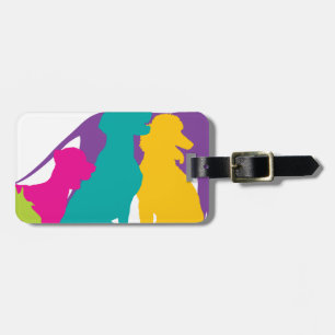 Dog Silhouettes Colour Luggage Tag