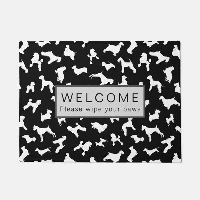 Dog Silhouettes Door Mat (Front)
