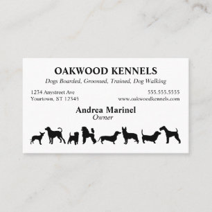 Dog Silhouettes Pet Services Business Card