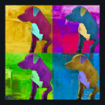 Dog Sits and Looks Away Pop Art Style Poster<br><div class="desc">Dog's Profile Pop Art. Colourful and vibrant dog art style for real dog lovers.</div>