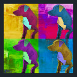 Dog Sits and Looks Away Pop Art Style Poster<br><div class="desc">Dog's Profile Pop Art. Colourful and vibrant dog art style for real dog lovers.</div>