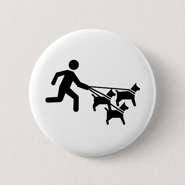 Dog sitter 6 cm round badge (Front)