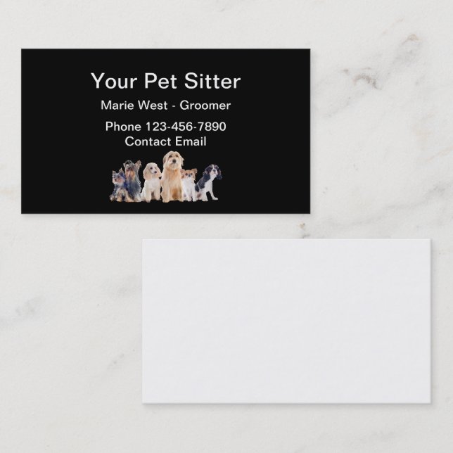 Dog Sitter Business Cards (Front/Back)