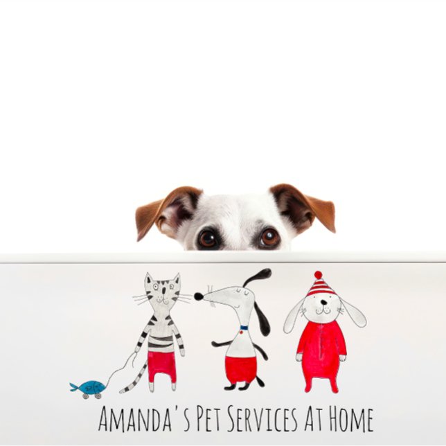 Dog Sitter Cat Sitter Pet Services Grooming Cute Business Card (Dog Sitter Cat Sitter Pet Services Grooming Cute Business Card)