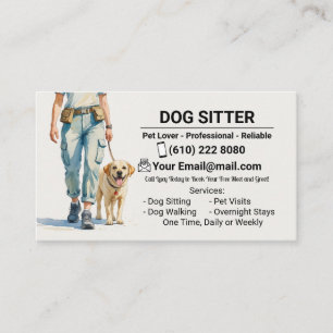 Dog Sitter Dog Walker Dog Walking Business Card