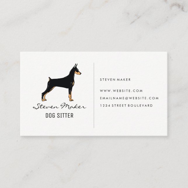 Dog Sitter Logo | Dog Bone Icon Business Card (Front)