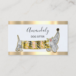Dog Sitter Pet Fashion Boutique Care Basset Grey  Business Card