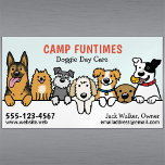 Dog Sitter Pet Sitting Cartoon Cute Peeking Dogs Magnetic Business Card<br><div class="desc">This dog lover's magnetic business card features a variety of happy dogs including a German Shepherd, Pomeranian, Schnauzer, Rottweiler, and a cute Doodle mix. A fun way for your clients to keep your information handy on their fridge or other magnetic surface. Great for pet sitters, dog walkers, dog trainers, groomers...</div>