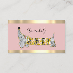 Dog Sitter Pet's Fashion Boutique Care Rose Business Card