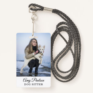 Dog Sitter Photo Pet Services Badge ID Badge