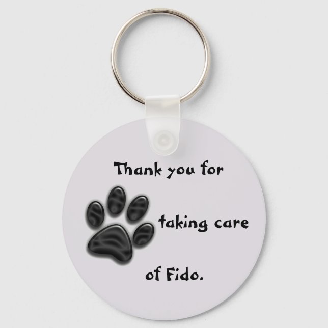 Dog Sitter Thank You Unique House Key Ring (Front)