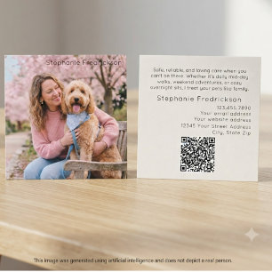Dog Sitter Walker Photo QR Code Business Card