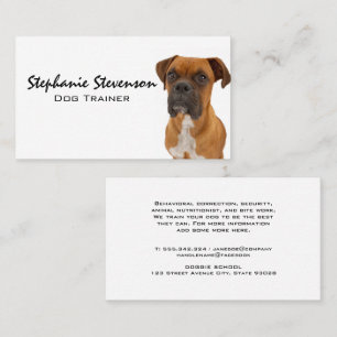 Dog Sitting   Brown Boxer Doggie Business Card