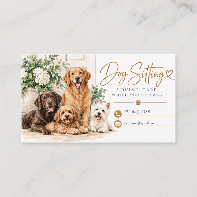 Dog Sitting  Business Card (Front)