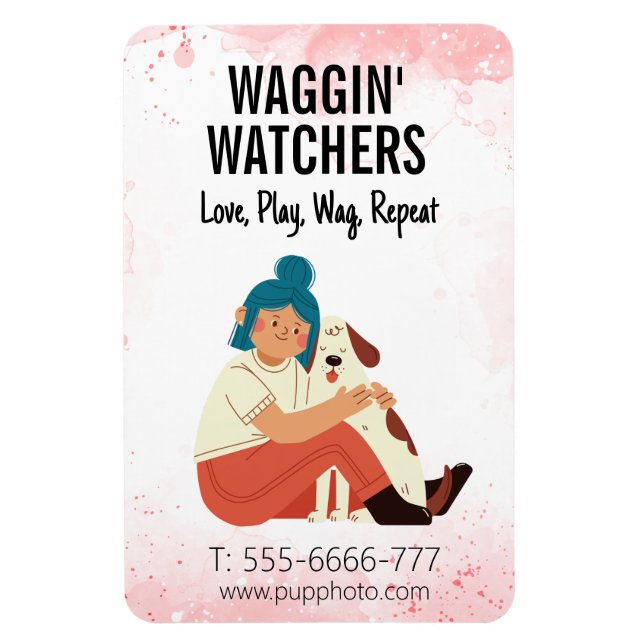 Dog Sitting Business Custom  Magnet (Vertical)