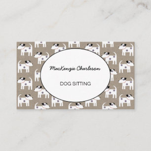 Dog Sitting Jack Russell Terrier Brown Paper Business Card