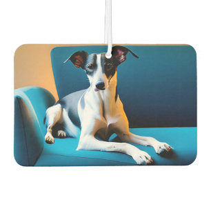 Dog Sitting On A Chair Car Air Freshener