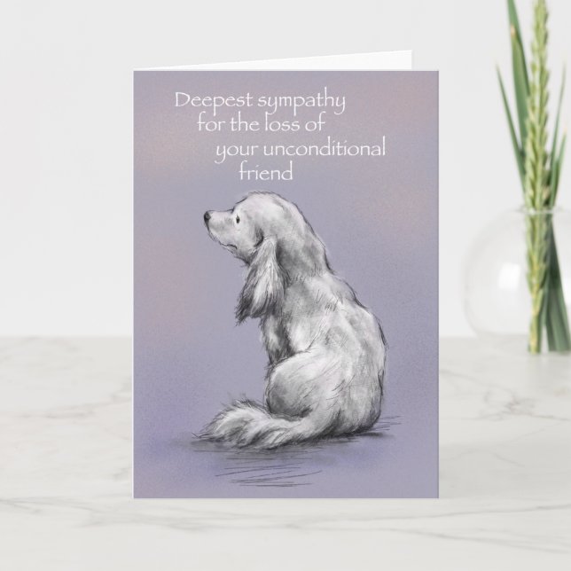 Dog Sitting on His Back, Sorry for Your Loss Card (Front)