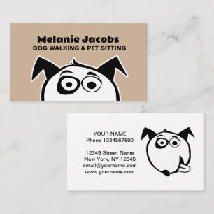Dog sitting, walking & grooming business cards