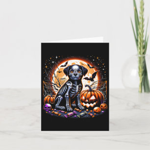 Dog Skeleton Halloween Card