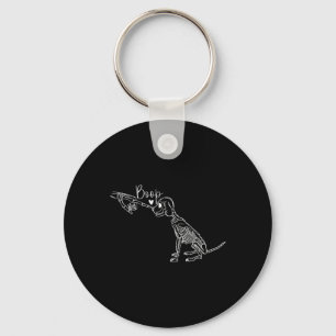 Dog Skeleton Hand Boop Halloween Puppy Dog Lover G Key Ring