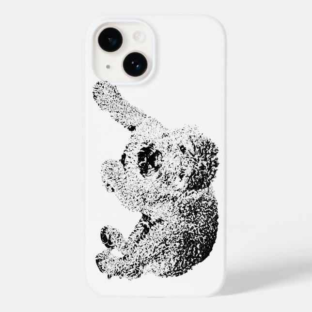Dog Sketch Phone Case – Minimalist Lying Design (Back)