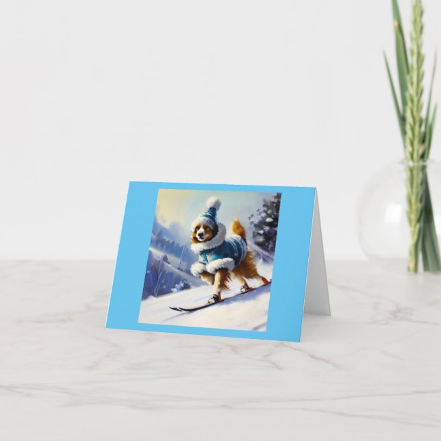 Dog Skiing Card (Front)