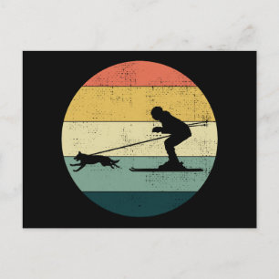Dog Skijoring Extreme Winter Sport Ski Race Racing Postcard