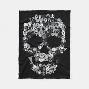 Dog Skull - Creepy Puppy Skeleton - Halloween Fleece Blanket