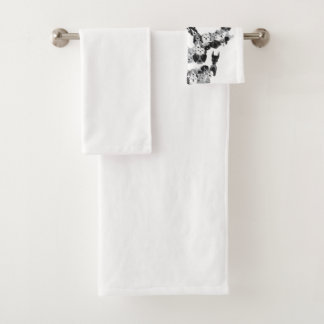 Dog Skull - Creepy Puppy Skeleton - Halloween Part Bath Towel Set