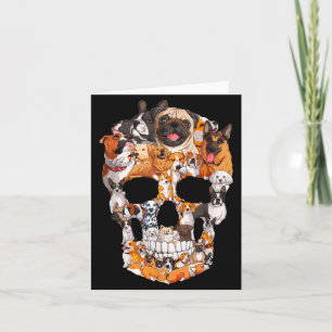 Dog Skull Dogs Paw Lover Halloween Costume Men Card