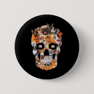 Dog Skull Dogs Paw Lover Halloween Dog Skeleton 6 Cm Round Badge