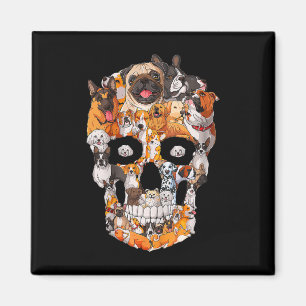 Dog Skull Dogs Paw Lover Halloween Dog Skeleton Magnet