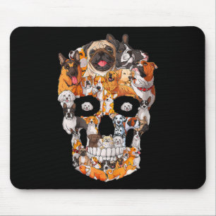 Dog Skull Dogs Paw Lover Halloween Dog Skeleton Mouse Mat