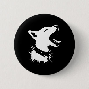 Dog Skull Punk Y2k Cute Creepy Puppy Goth Black 6 Cm Round Badge