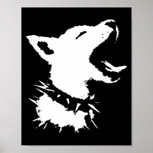Dog Skull Punk Y2k Cute Creepy Puppy Goth Black Poster