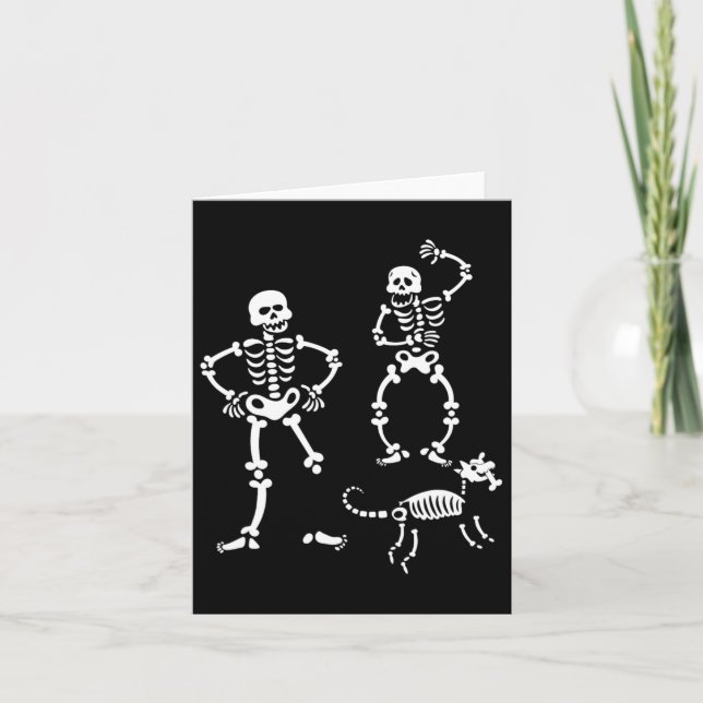 Dog Skull Skeleton Running Halloween Costume Party Card (Front)