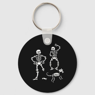 Dog Skull Skeleton Running Halloween Costume Party Key Ring